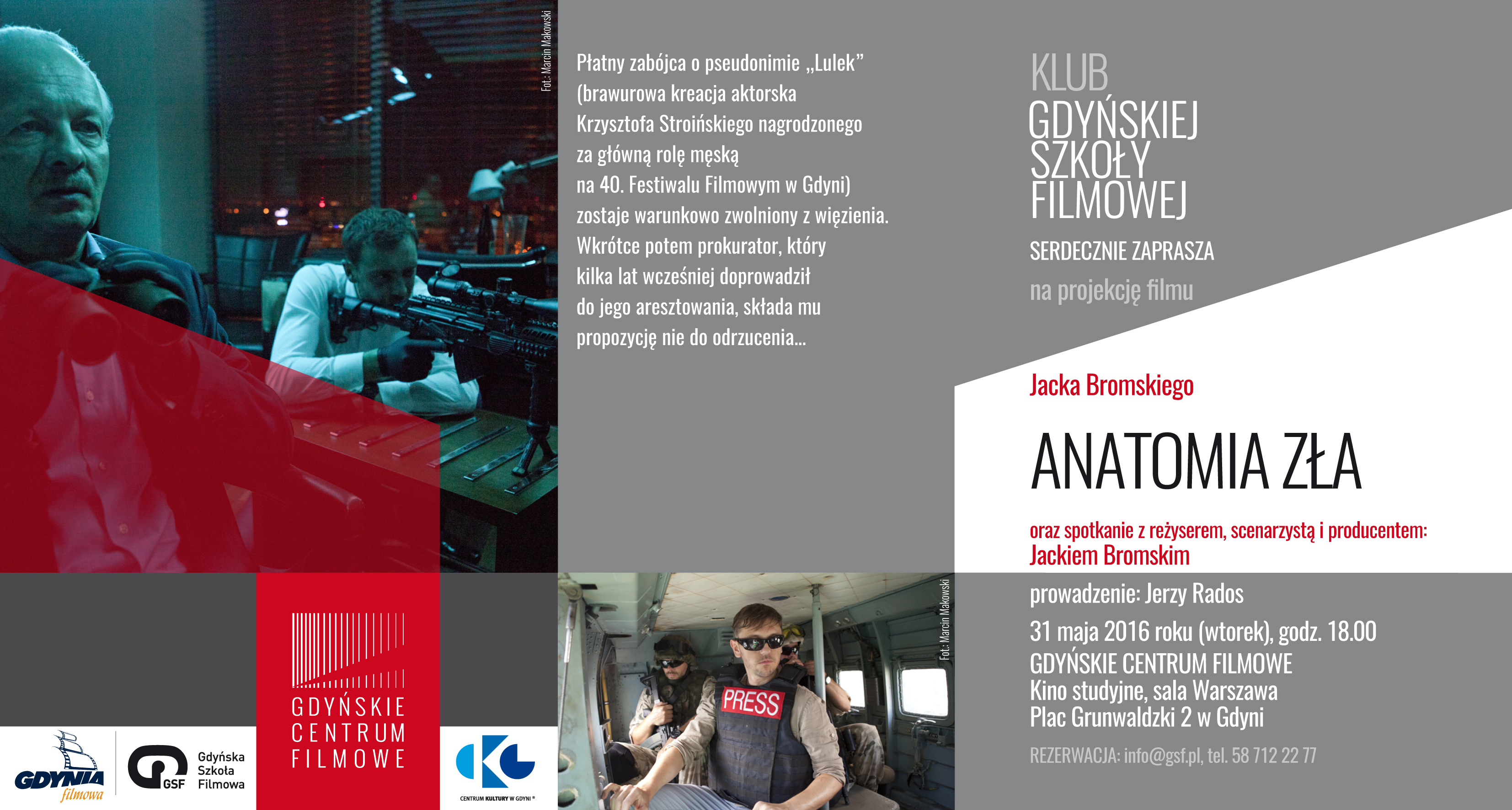 Anatomia zła w reż. Jacka Bromskiego w klubie Gdyńskiej Szkoły Filmowej